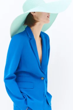 Outlet Blazer Antea B Bleu Electrique Femme Blazers