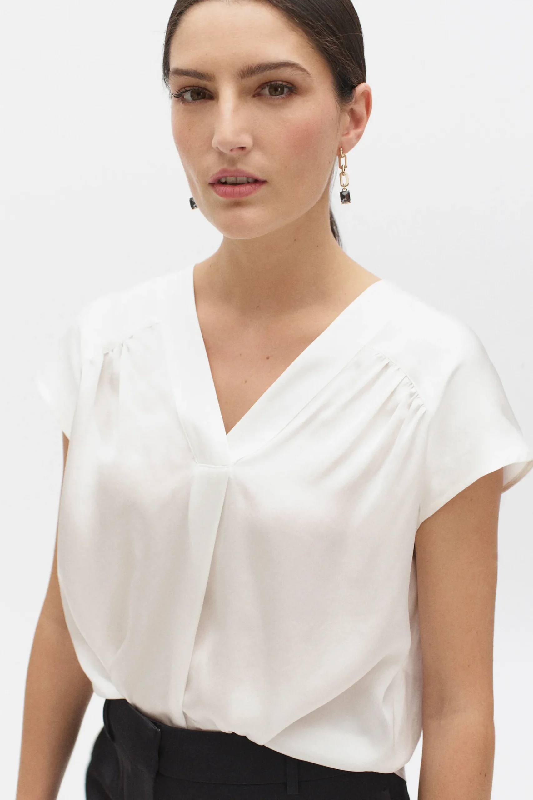 Discount Blouse 100% Soie Tatiana Ivoire Femme Blouses