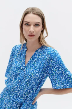 Store Blouse Carla1 Bleu Marine Femme Blouses