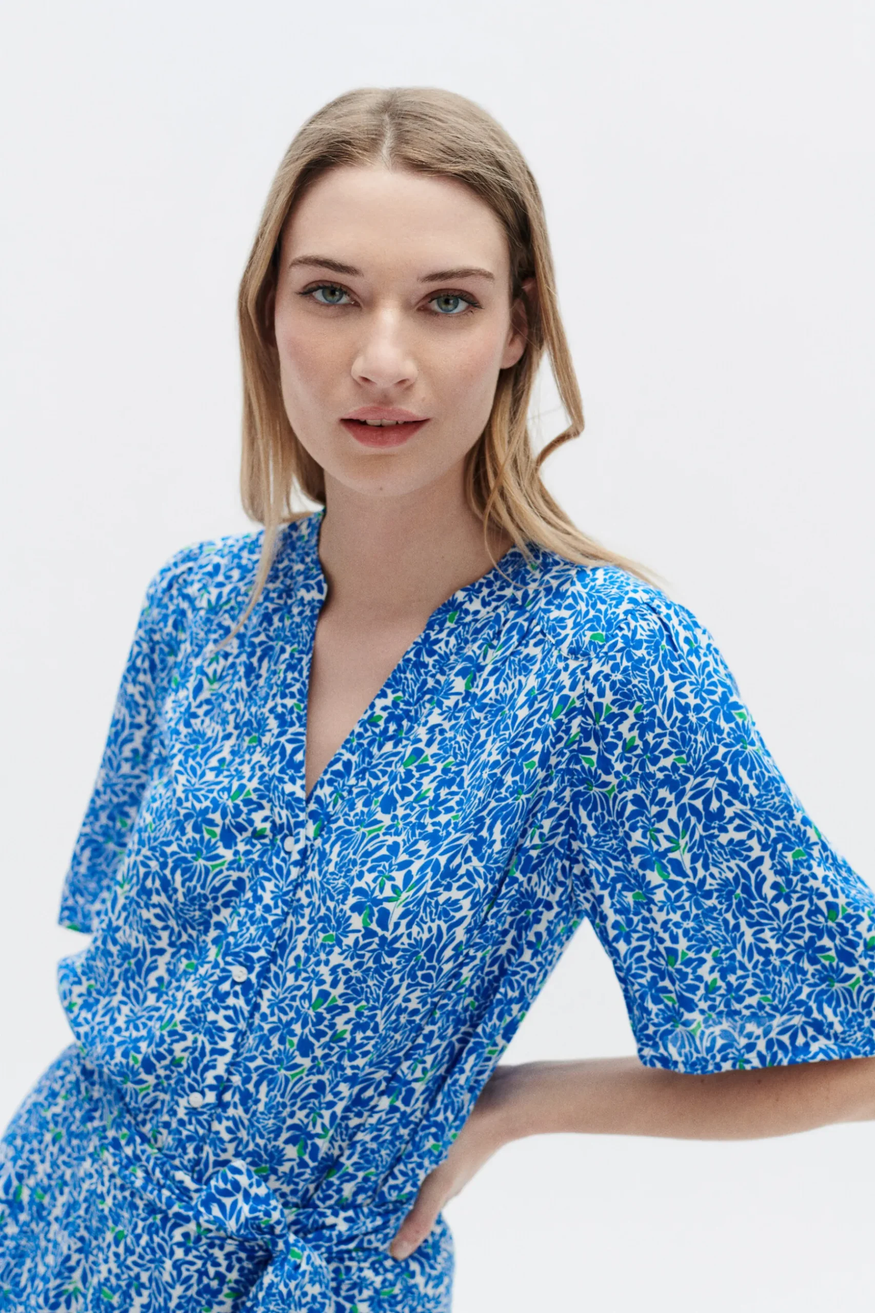 Store Blouse Carla1 Bleu Marine Femme Blouses