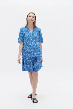 Store Blouse Carla1 Bleu Marine Femme Blouses