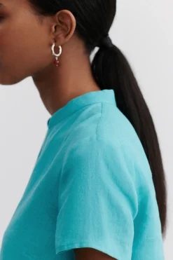 Flash Sale Blouse Kat 100% Lin Vert Emeraude Femme Chemises