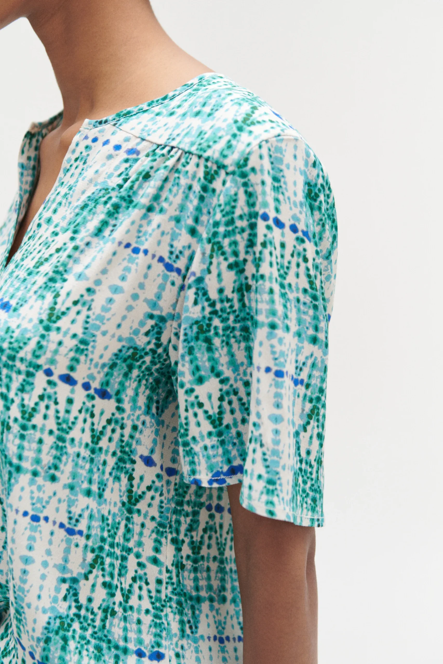 Best Sale Blouse Tie And Dye Vert Emeraude Femme Blouses