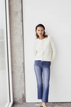 Cheap Cardigan Cecilia A Boutons Dores Femme Gilets
