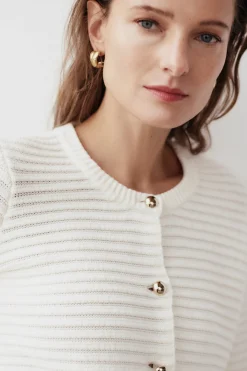 Cheap Cardigan Cecilia A Boutons Dores Femme Gilets