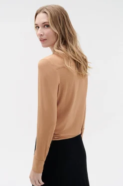 New Chemise Albi En Jersey Camel Femme Chemises