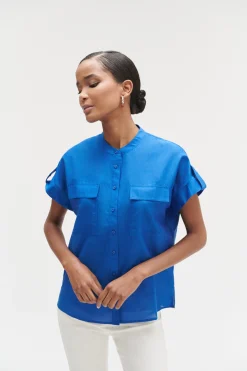 Store Chemise Allan Bleu Electrique Femme Chemises