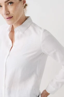 Sale Chemise Brenda 100% Lin Blanc Femme Chemises