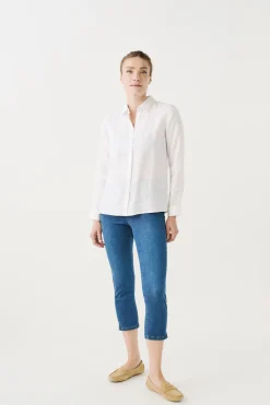 Sale Chemise Brenda 100% Lin Blanc Femme Chemises