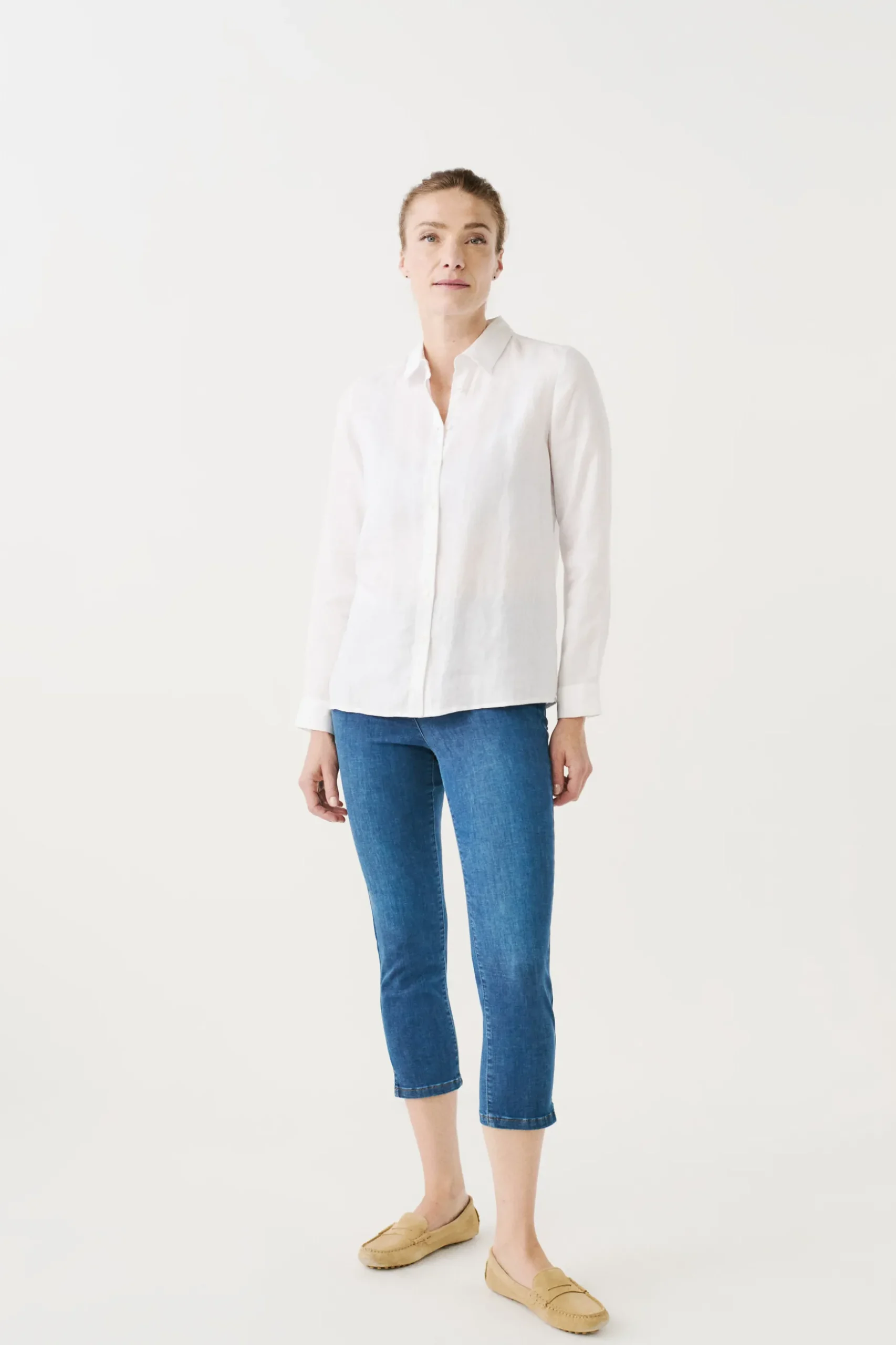Sale Chemise Brenda 100% Lin Blanc Femme Chemises
