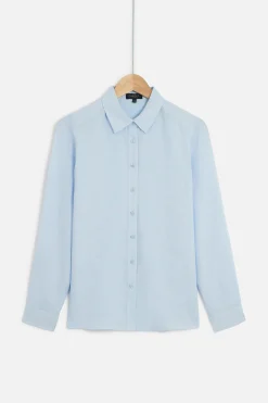 New Chemise Brenda 100% Lin Bleu Ciel Femme Chemises