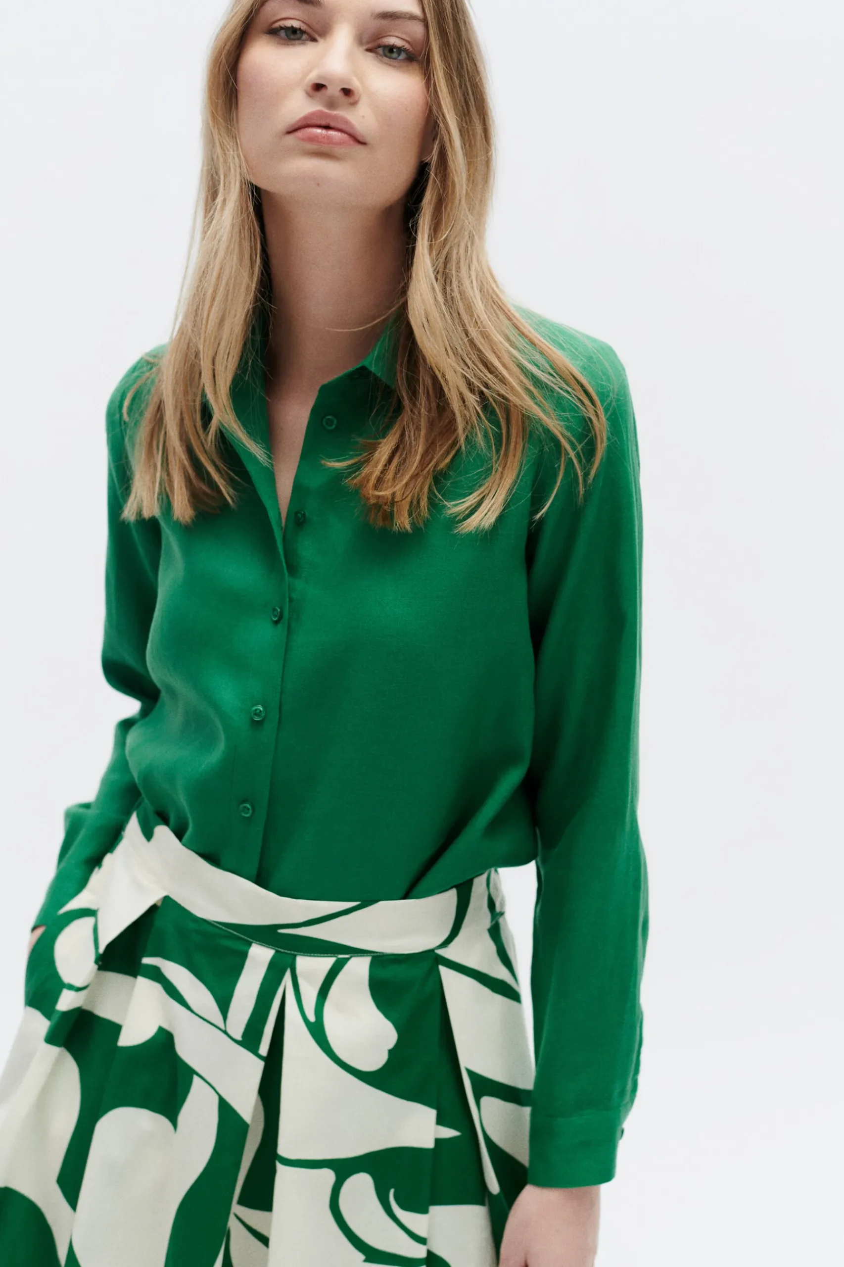 Sale Chemise Brenda 100% Lin Vert Menthe Femme Chemises