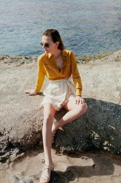 New Chemise Eden Jaune Moutarde Femme Chemises