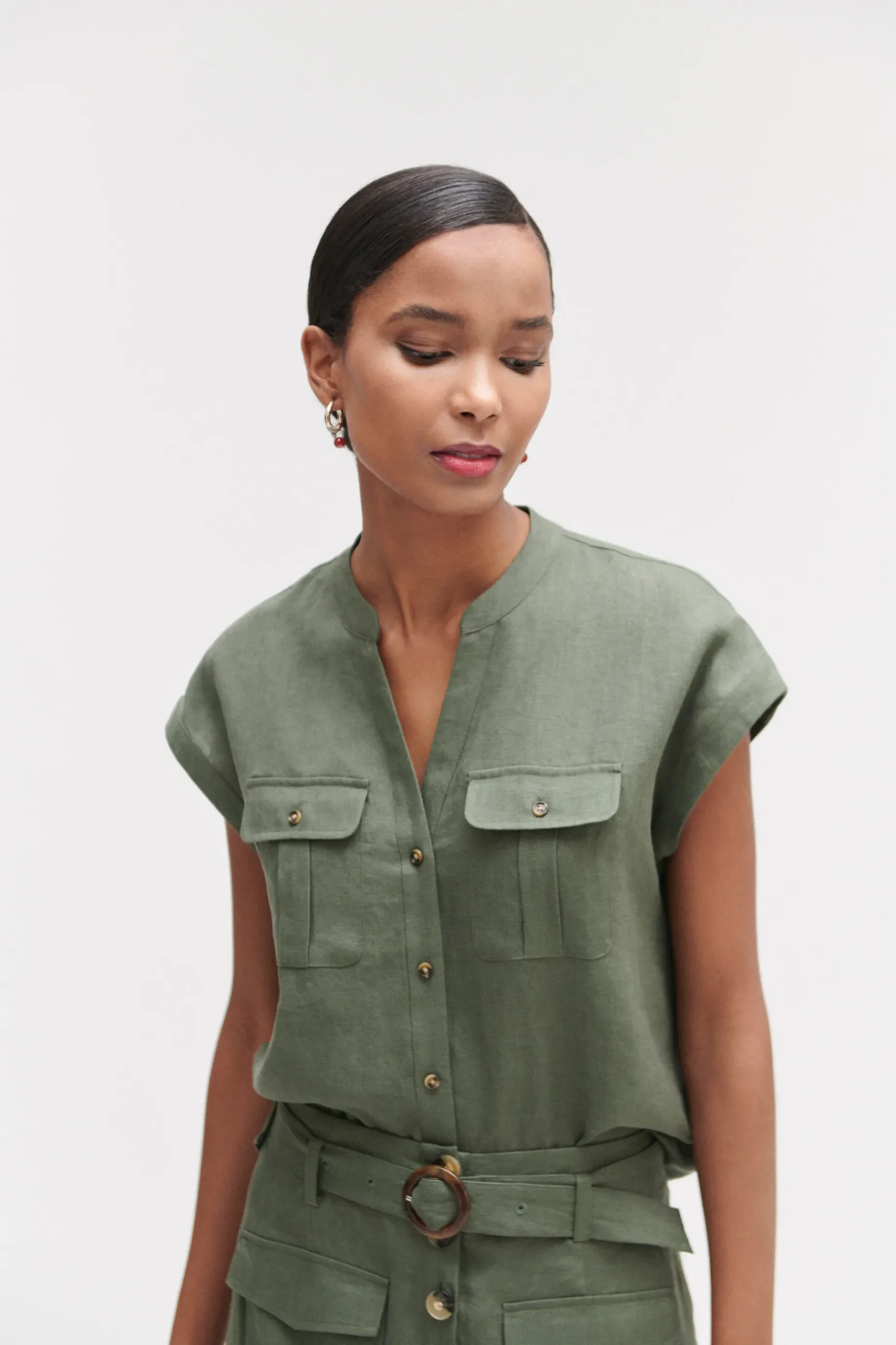 New Chemise Gina 100% Lin Femme Blouses