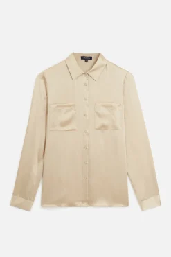 Flash Sale Chemise Jeanne B En Soie Beige Femme Chemises