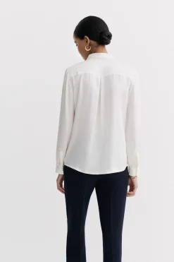 Online Chemise Jeanne B En Soie Ivoire Femme Chemises