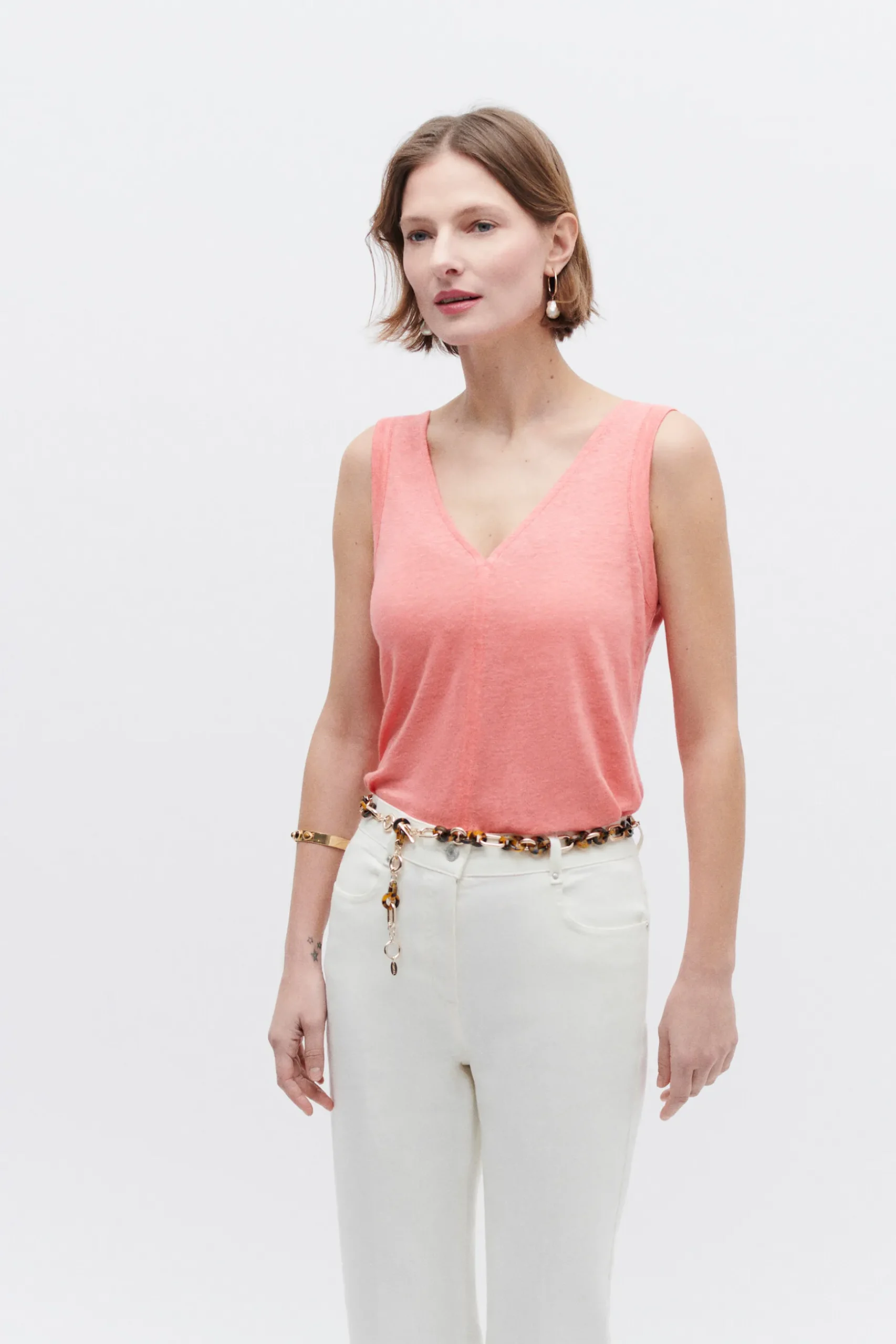 Online Debardeur Aretha 100% Lin Femme Tops Et T-Shirts