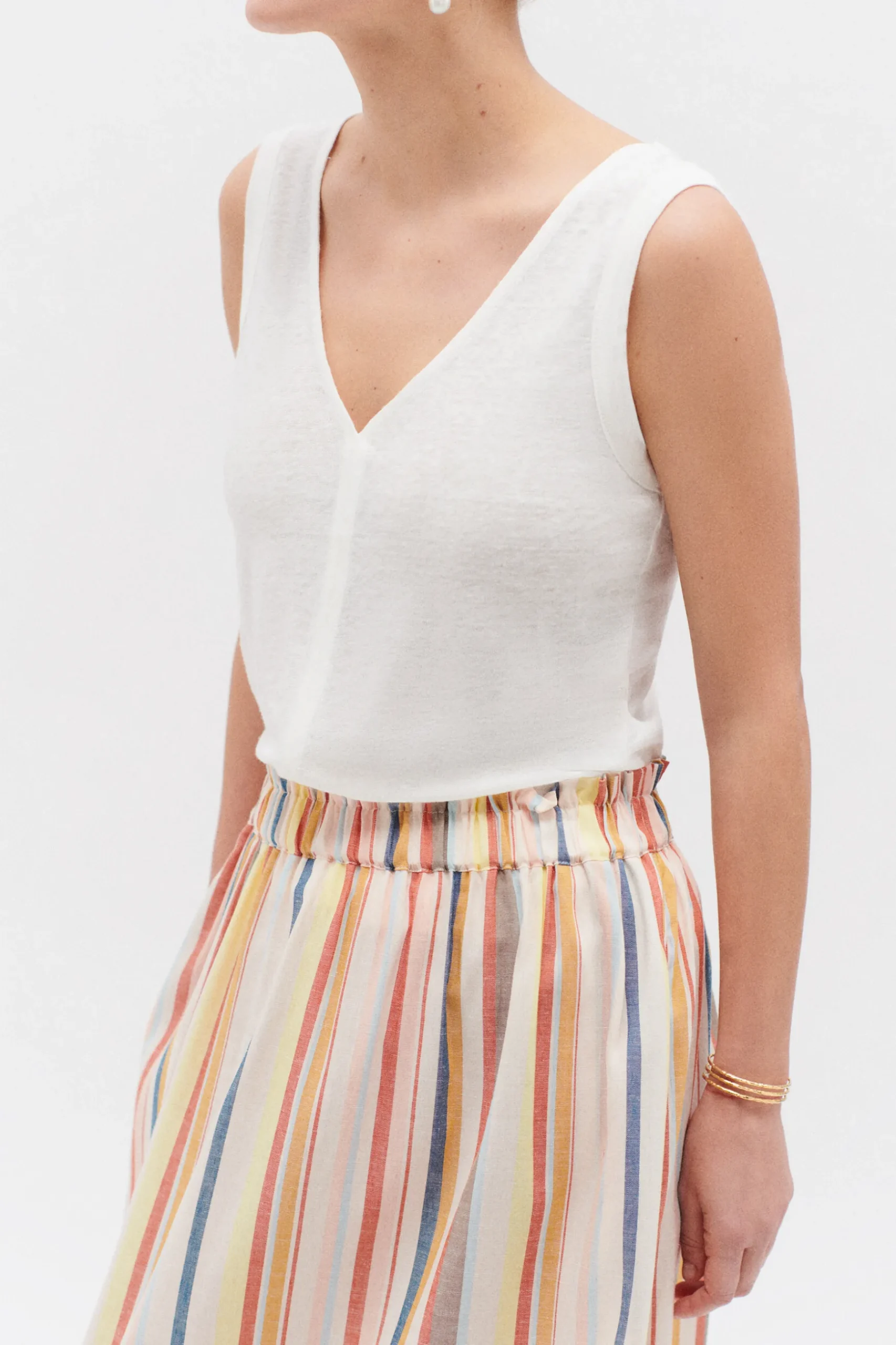 Shop Debardeur Aretha 100% Lin Ivoire Femme Tops Et T-Shirts
