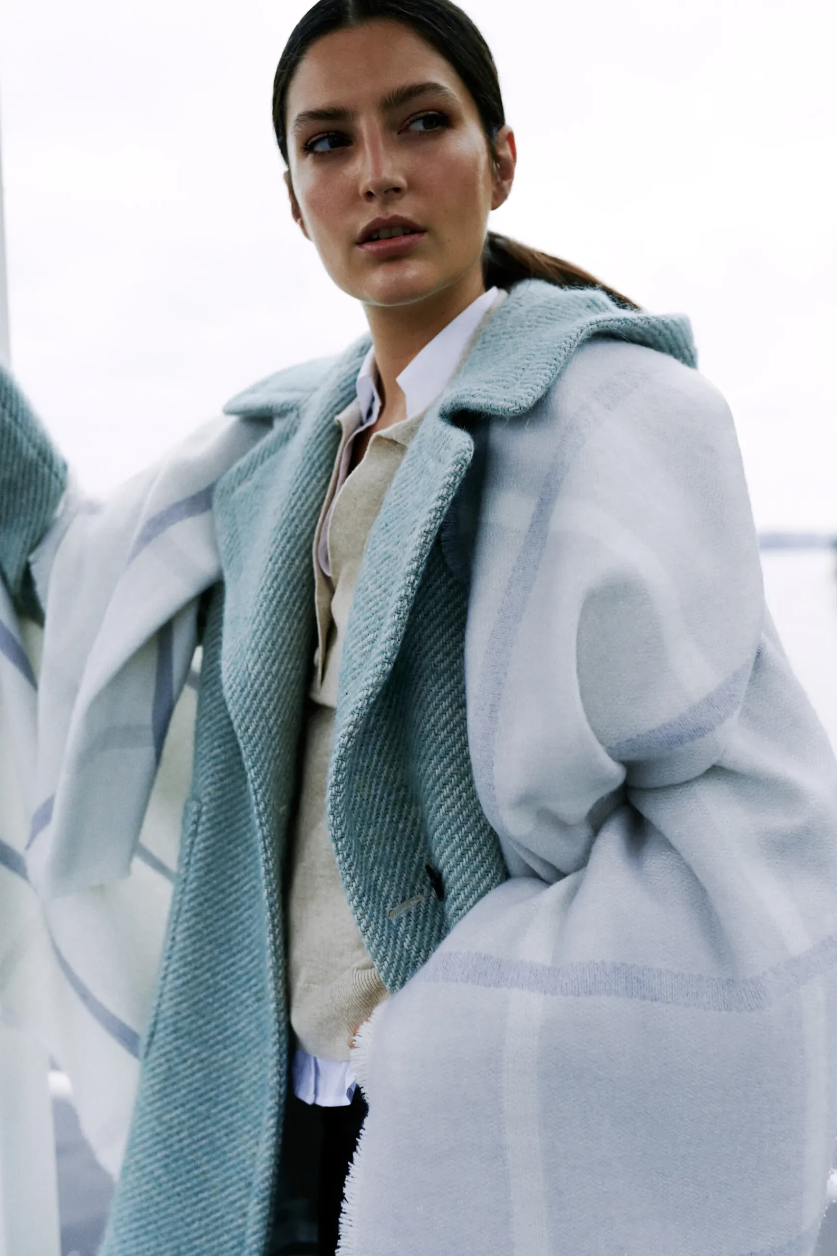 Fashion Echarpe Ario Gris Clair Femme Foulards Et Echarpes