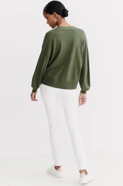 Shop Gilet Valeria Vert Kaki Femme Gilets
