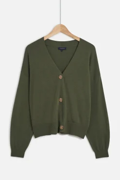 Shop Gilet Valeria Vert Kaki Femme Gilets