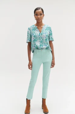 New Jean Dalston Colore A Details Brodes Femme Pantalons