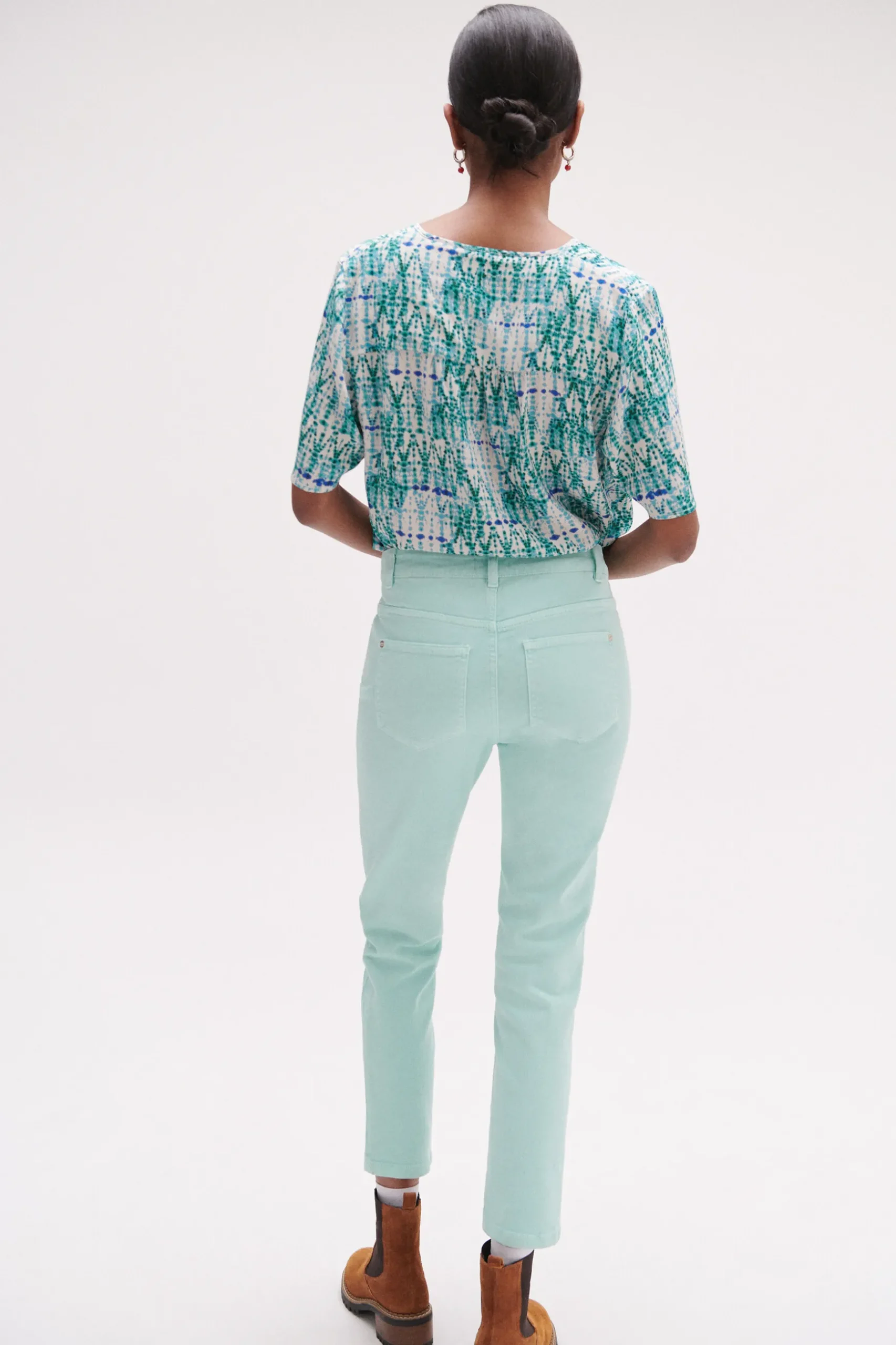 New Jean Dalston Colore A Details Brodes Femme Pantalons