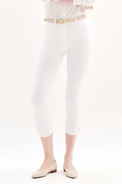 Store Pantacourt Mason Blanc Femme Pantalons