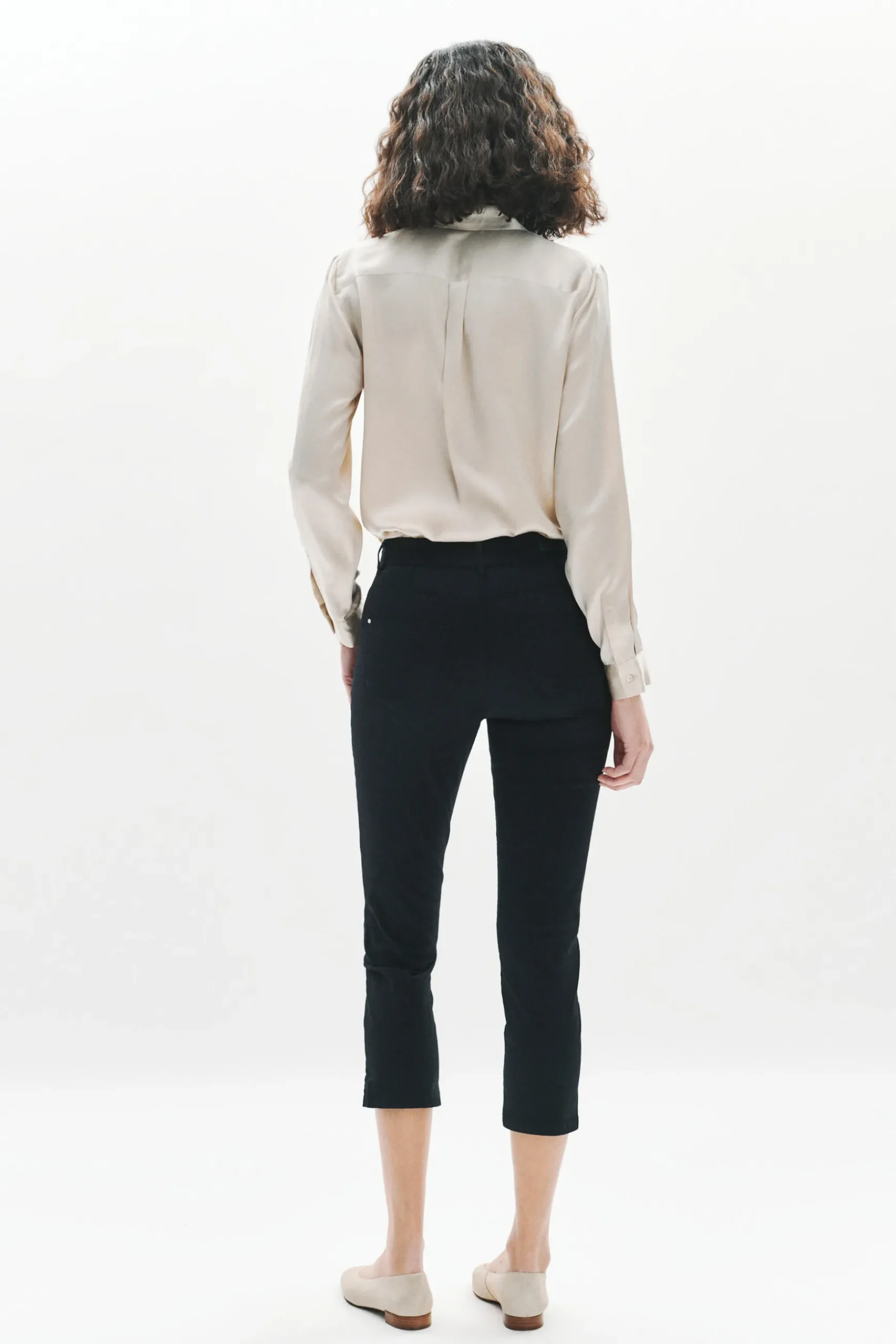 Online Pantacourt Mason Noir Femme Pantalons