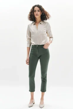 Outlet Pantacourt Mason Vert Kaki Femme Pantalons
