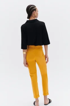 Flash Sale Pantalon Adelmo Jaune Moutarde Femme Pantalons