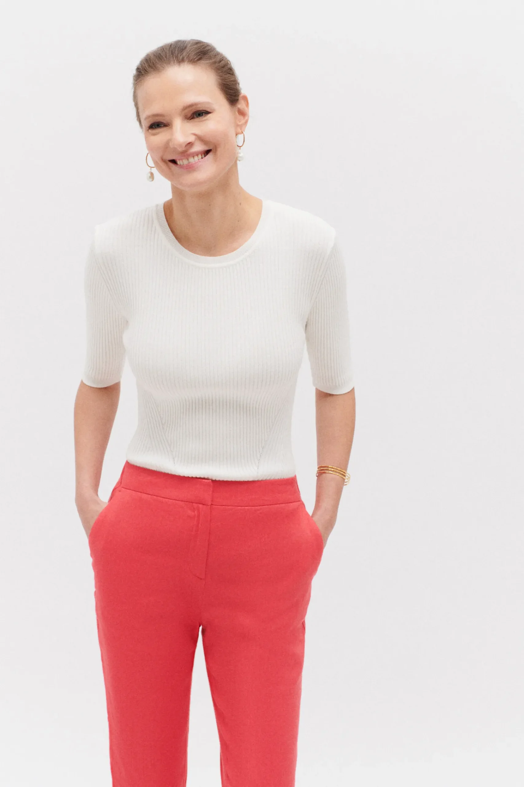 Discount Pantalon Allan Rouge Femme Pantalons