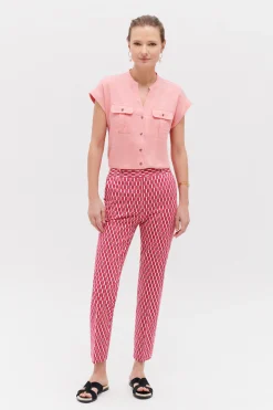 Store Pantalon Gabin A Motifs Graphiques Rose Fushia Femme Pantalons