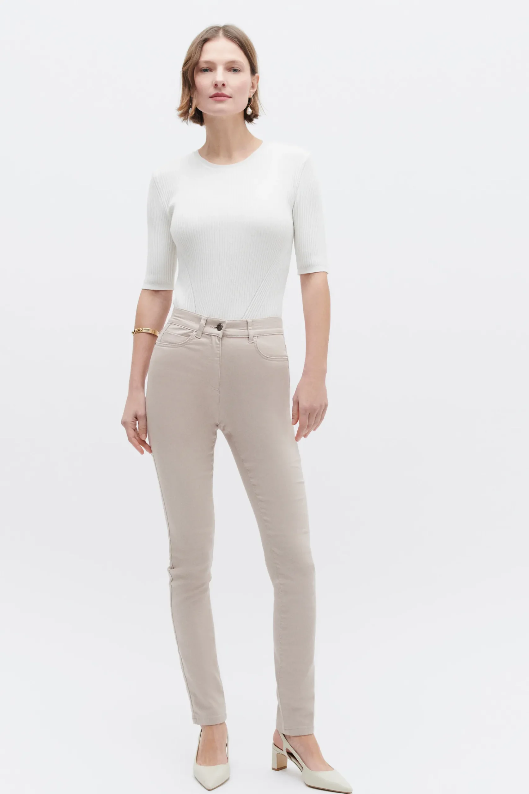 Online Pantalon Joss B Beige Femme Pantalons