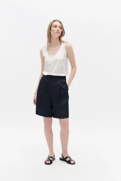 Store Pantalon Pbrandon Bleu Marine Femme Shorts