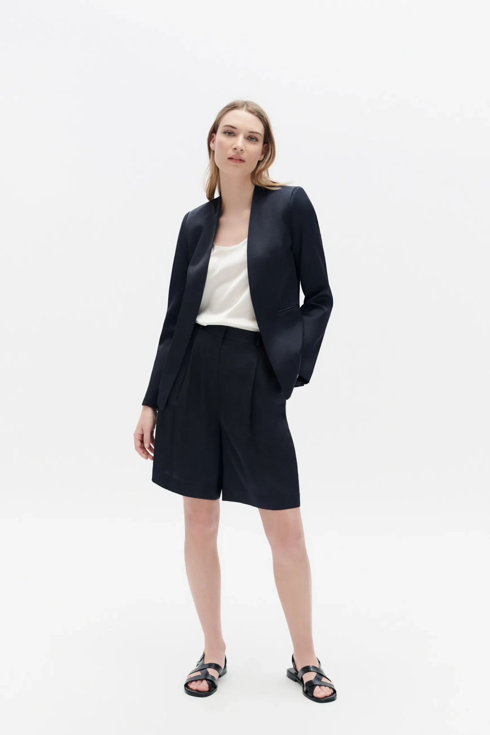 Store Pantalon Pbrandon Bleu Marine Femme Shorts