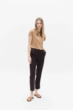 Best Sale Pantalon Randy Marron Fonce Femme Pantalons