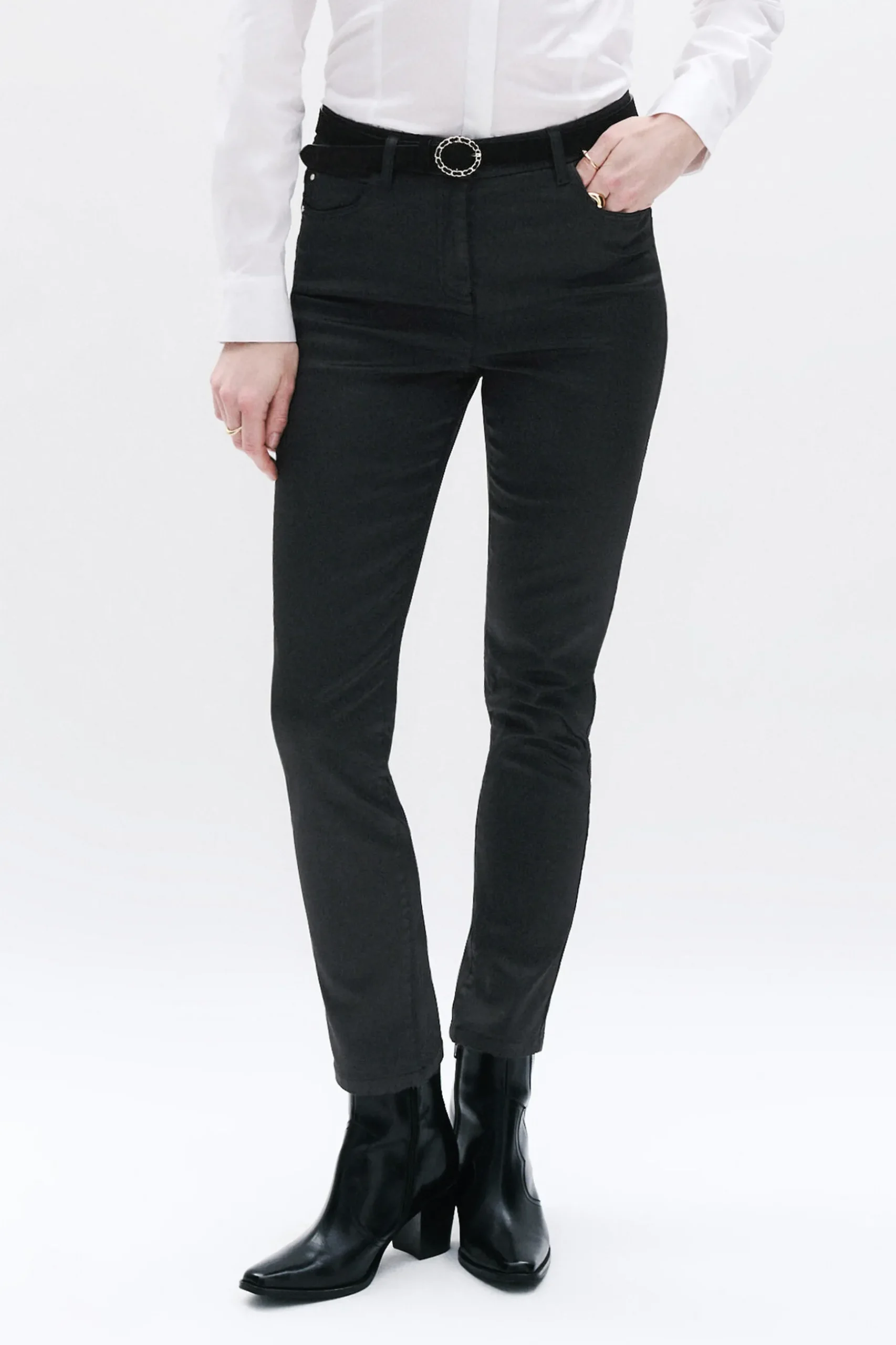 Flash Sale Pantalon Tony Effet Enduit Noir Femme Pantalons