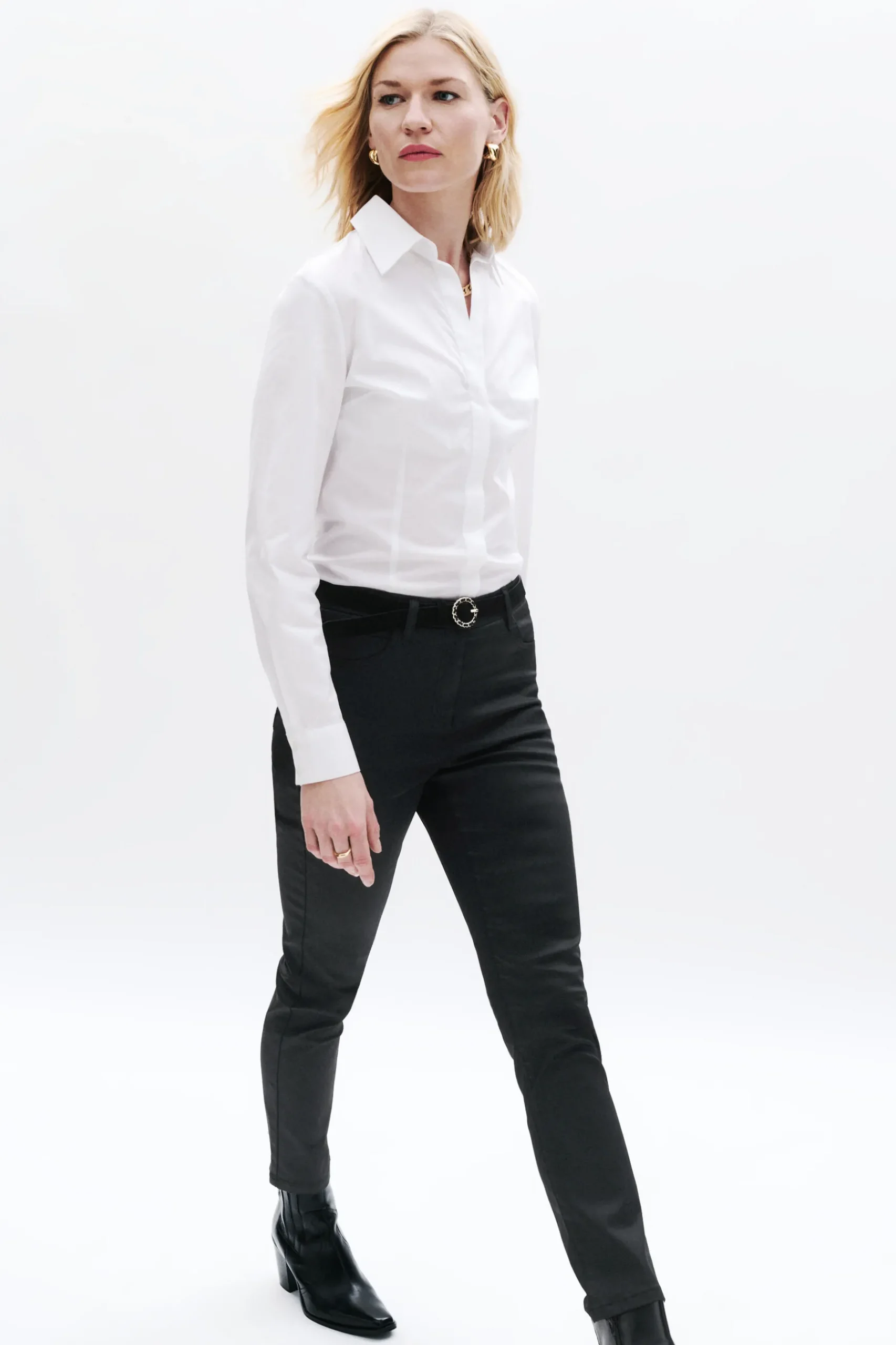 Flash Sale Pantalon Tony Effet Enduit Noir Femme Pantalons