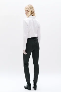 Flash Sale Pantalon Tony Effet Enduit Noir Femme Pantalons