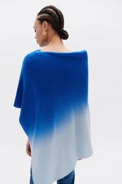 Fashion Poncho Baltidye Bleu Femme Ponchos