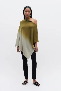 Best Sale Poncho Baltidye Vert Kaki Femme Ponchos