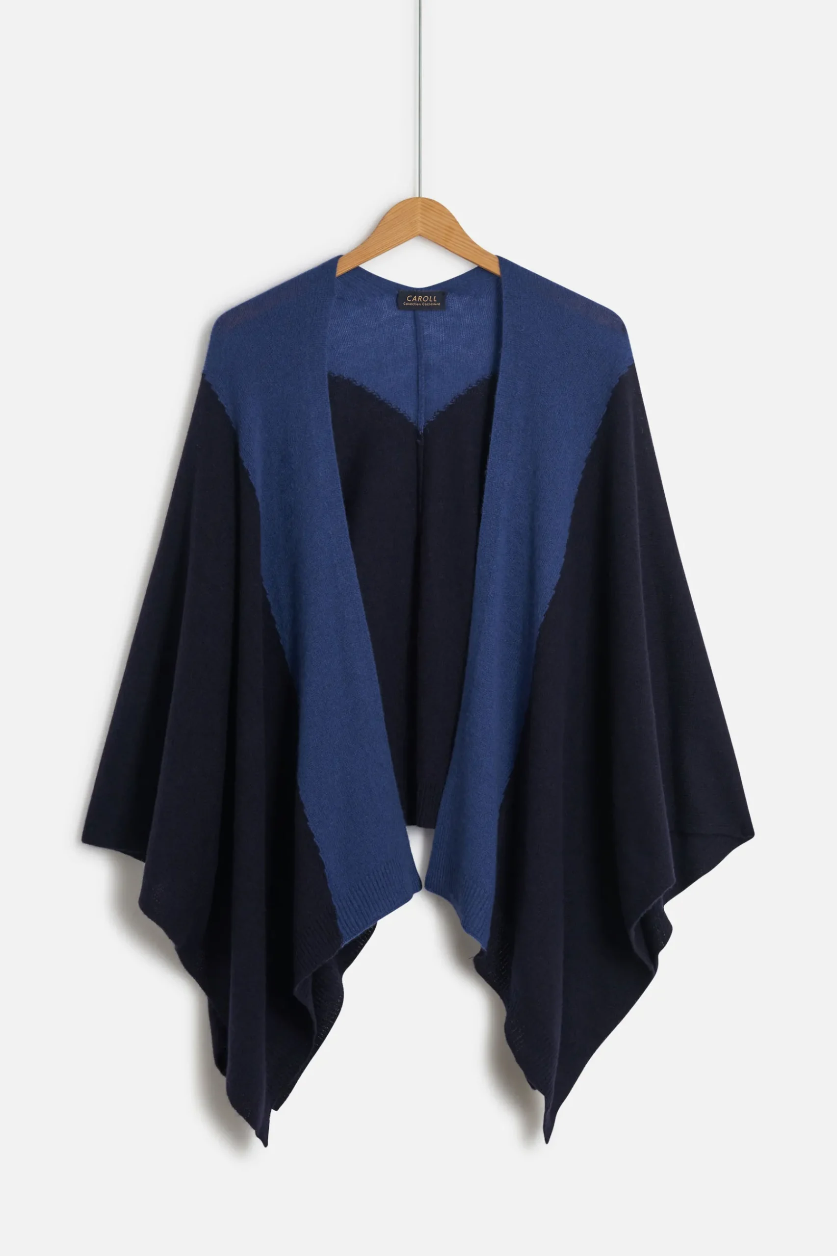 Flash Sale Poncho Charles B 100% Cachemire Bleu Marine Femme Ponchos