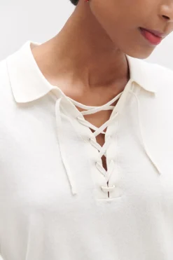 Shop Pull Arthur Col Polo Lace Femme Pulls