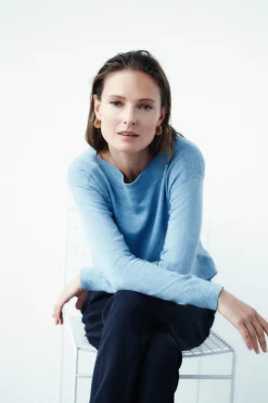 Online Pull Bettina Denim Baby Bleu Femme Pulls