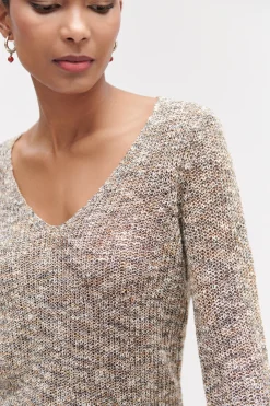 Clearance Pull Hugo En Maille Moulinee Femme Pulls