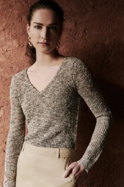 Clearance Pull Hugo En Maille Moulinee Femme Pulls