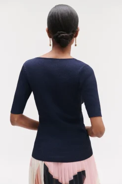 Clearance Pull Kate En Maille Cotelee Et Lurex Femme Pulls