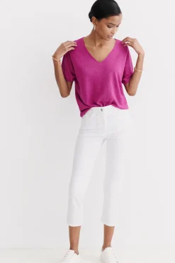 Best Pull Milane 100% Lin Violet Femme Pulls