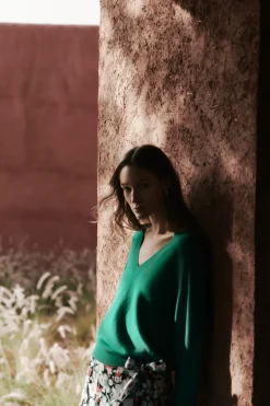 Discount Pull Roxanne Vert Emeraude Femme Pulls